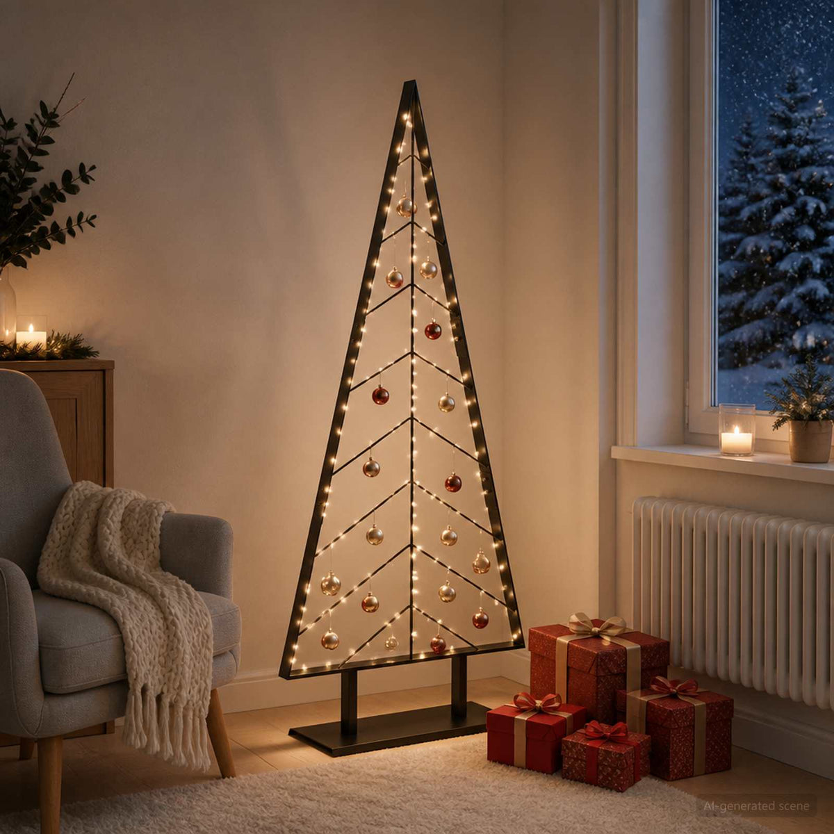 vidaXL Metal Christmas Tree with Stand KUOPIO 150 cm Steel Black