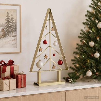 vidaXL Metal Christmas Tree KUOPIO 60 cm Steel Gold