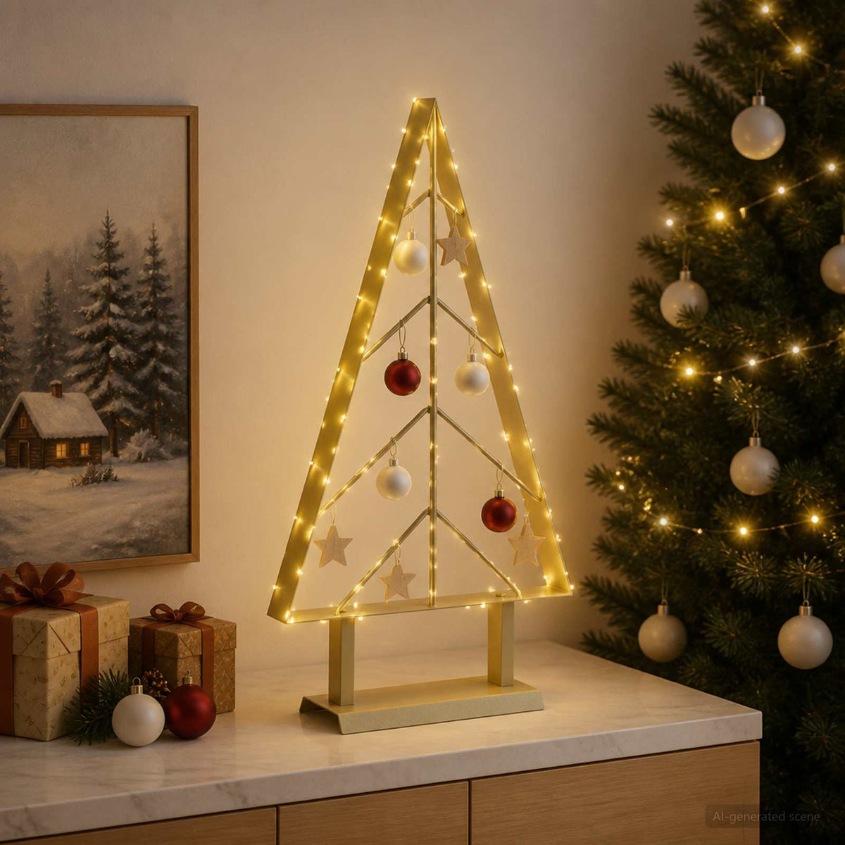vidaXL Metal Christmas Tree KUOPIO 60 cm Steel Gold