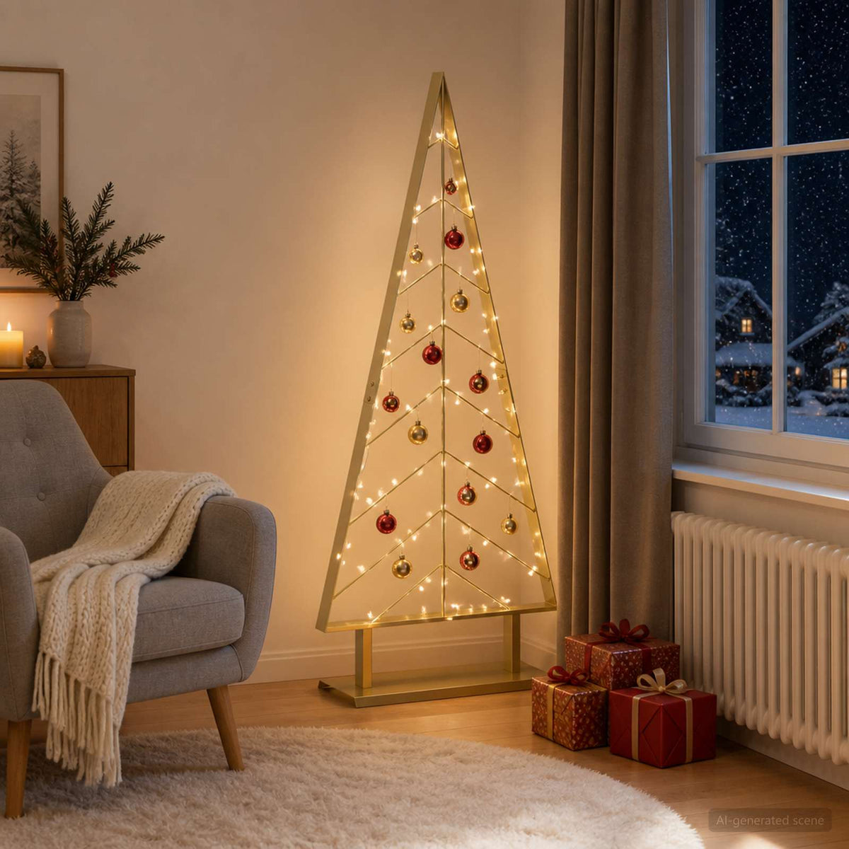 vidaXL Metal Christmas Tree KUOPIO 125 cm Steel Gold
