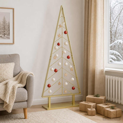 vidaXL Metal Christmas Tree KUOPIO 125 cm Steel Gold