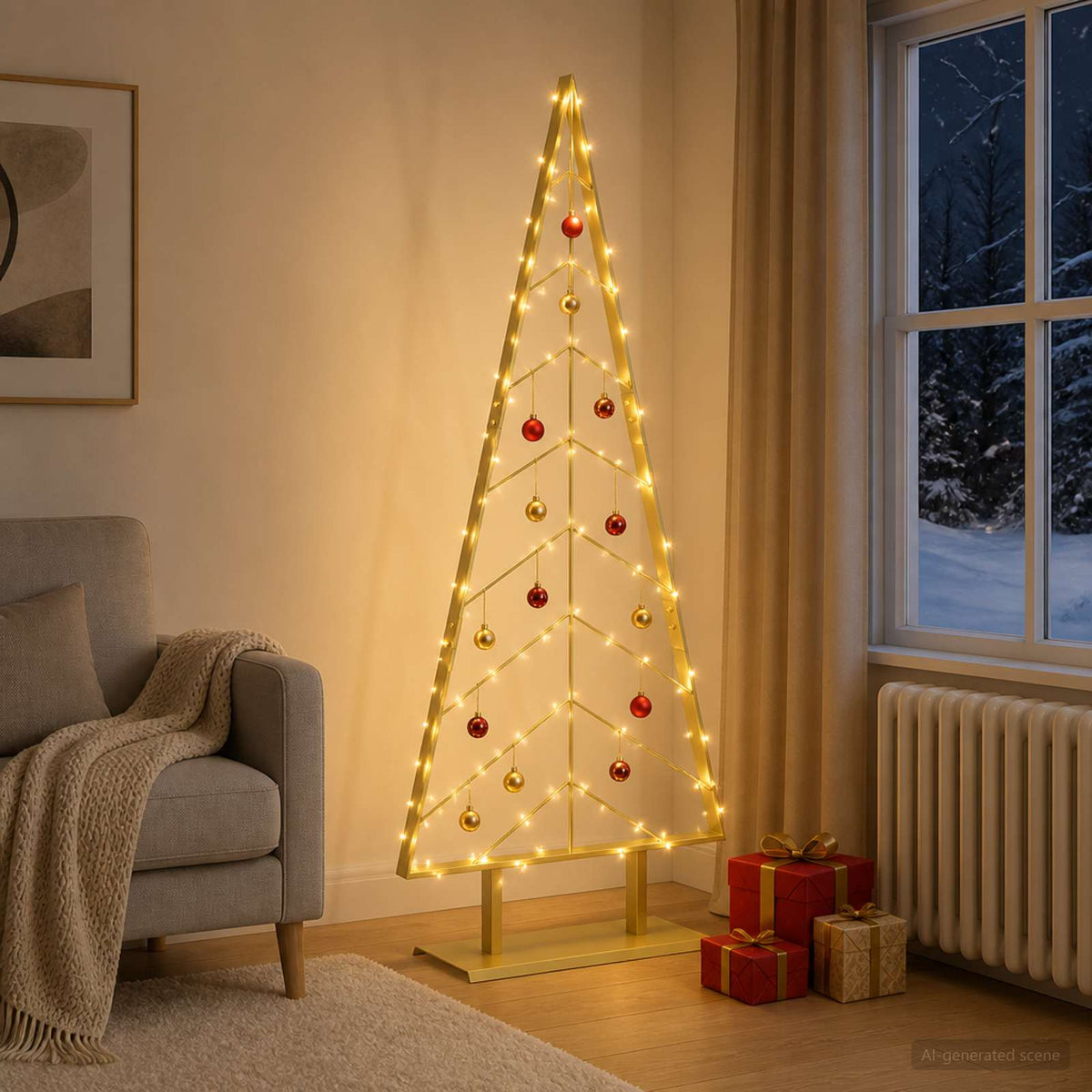 vidaXL Metal Christmas Tree with Stand KUOPIO 150 cm Steel Gold