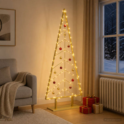 vidaXL Metal Christmas Tree with Stand KUOPIO 150 cm Steel Gold