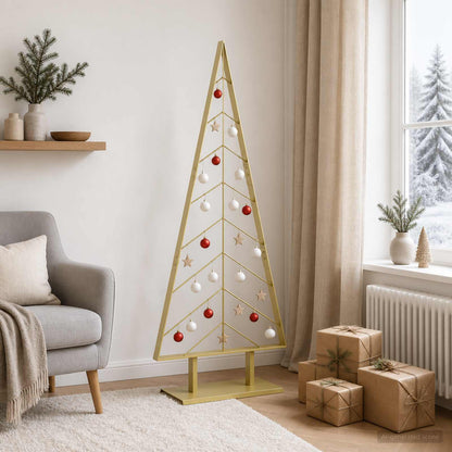 vidaXL Metal Christmas Tree with Stand KUOPIO 150 cm Steel Gold