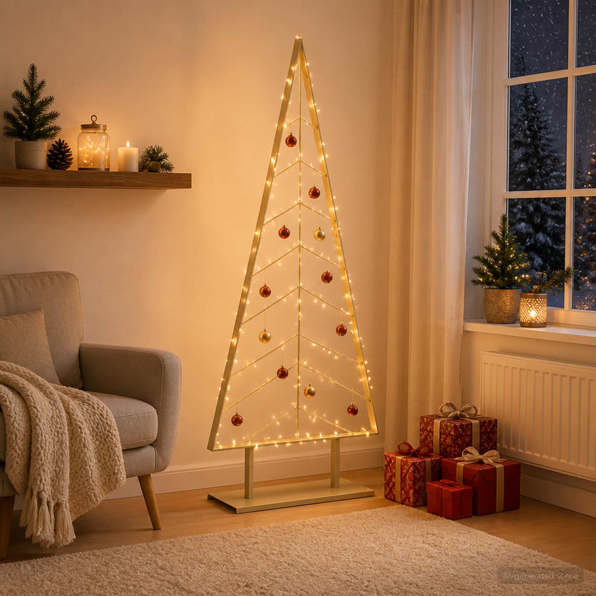 vidaXL Metal Christmas Tree with Stand KUOPIO 180 cm Steel Gold
