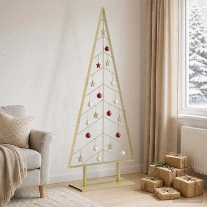 vidaXL Metal Christmas Tree with Stand KUOPIO 180 cm Steel Gold