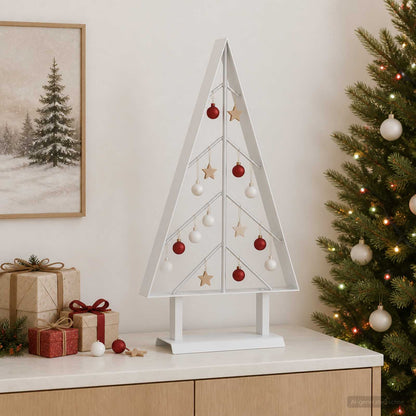 vidaXL Metal Christmas Tree KUOPIO 60 cm Steel White
