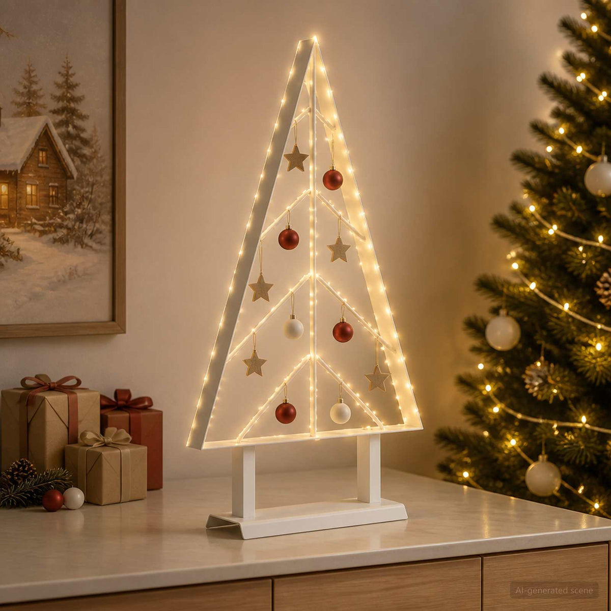 vidaXL Metal Christmas Tree KUOPIO 60 cm Steel White