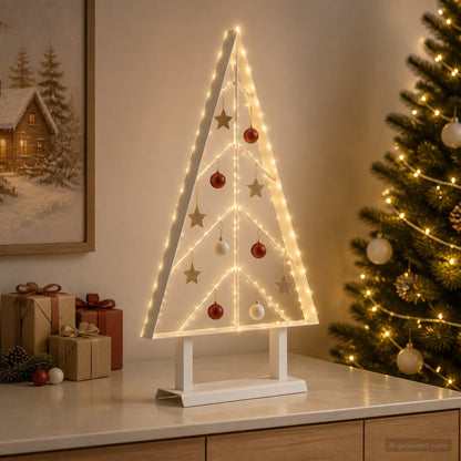vidaXL Metal Christmas Tree KUOPIO 60 cm Steel White