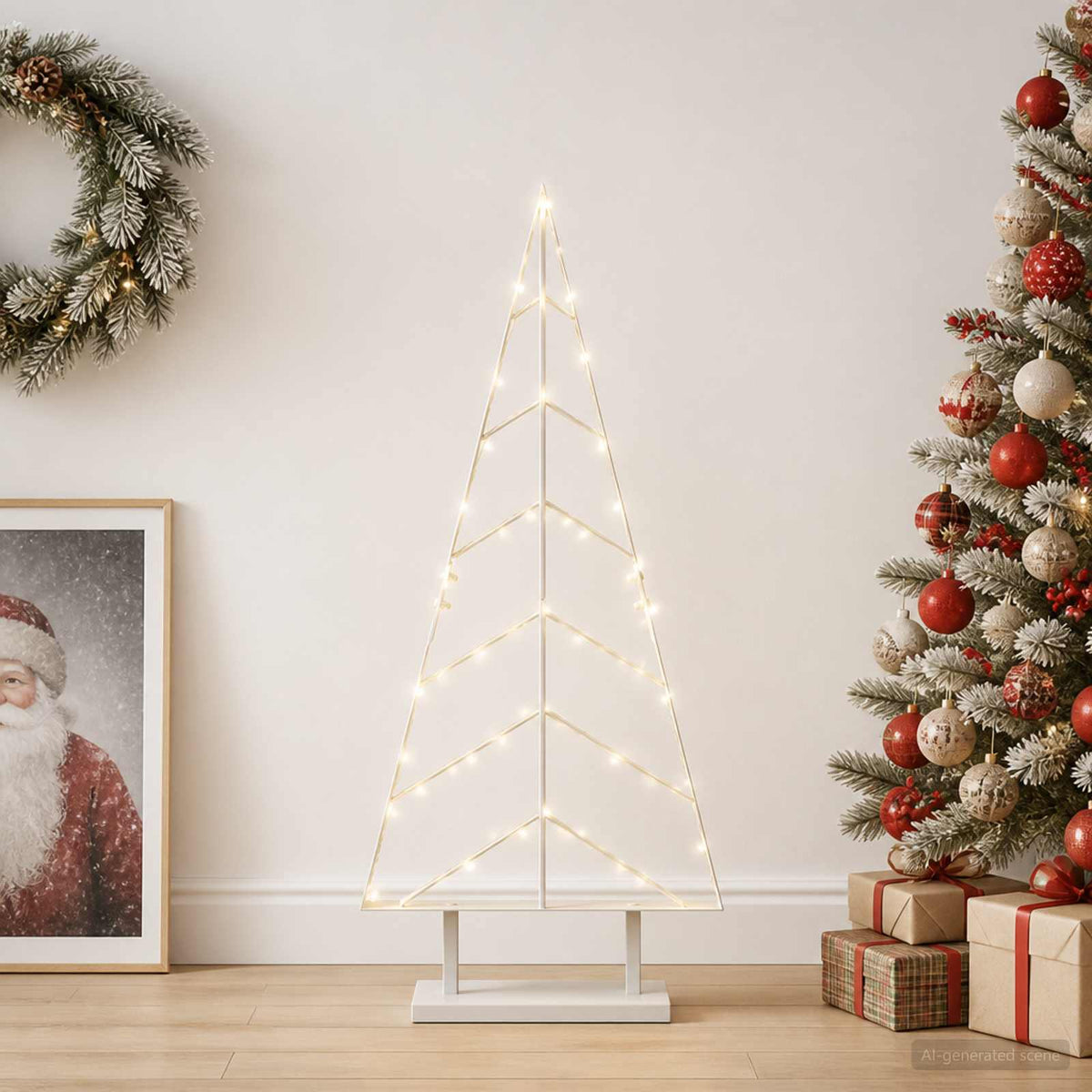 vidaXL Metal Christmas Tree with Stand KUOPIO 90 cm Steel White