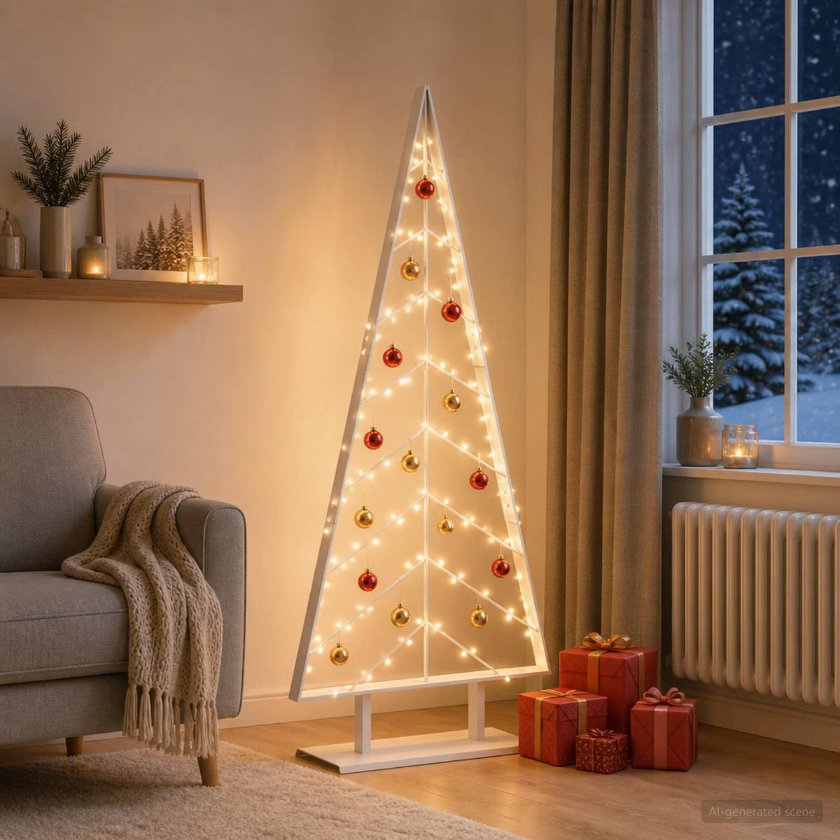 vidaXL Metal Christmas Tree KUOPIO 150 cm Steel White