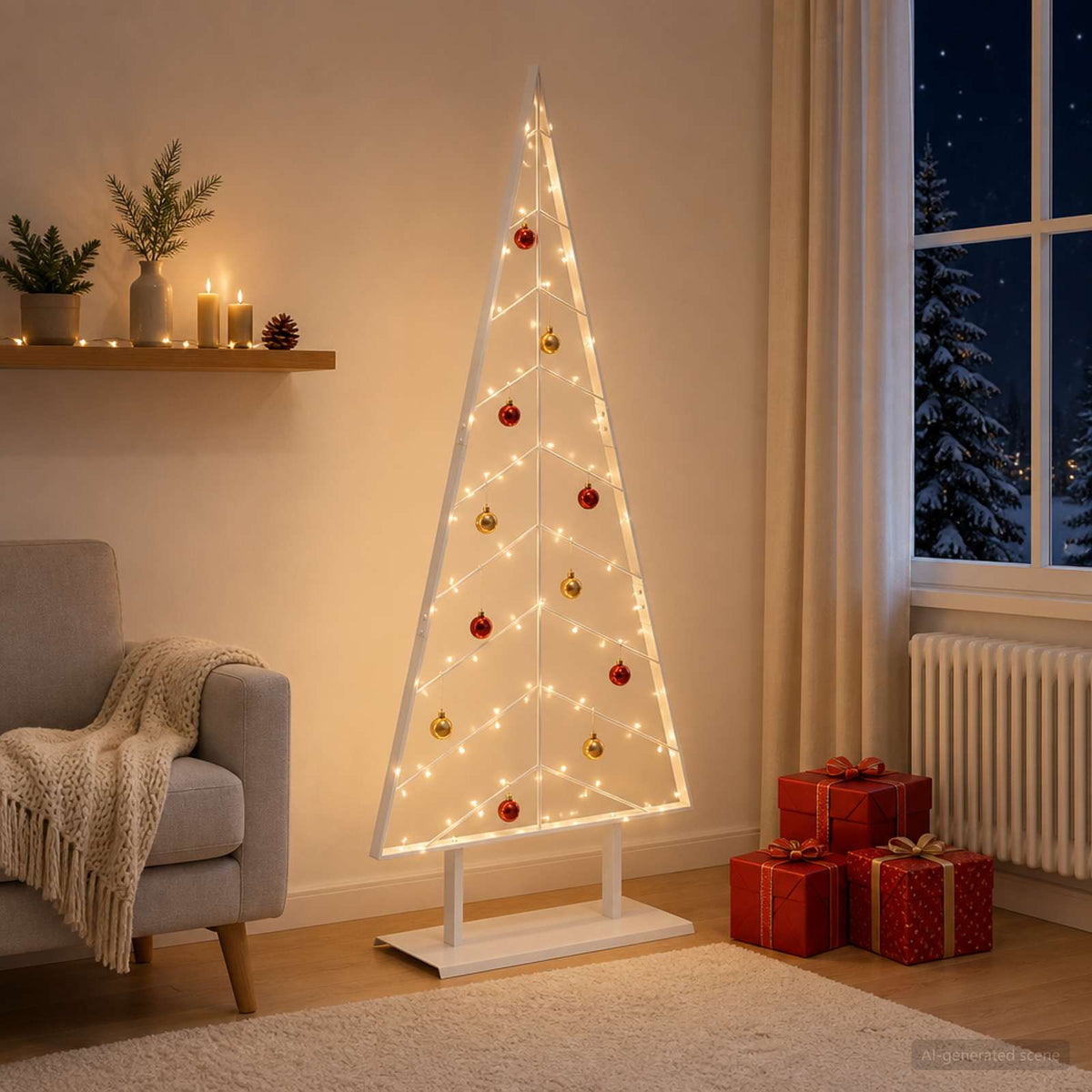 vidaXL Metal Christmas Tree with Stand KUOPIO 180 cm Steel White