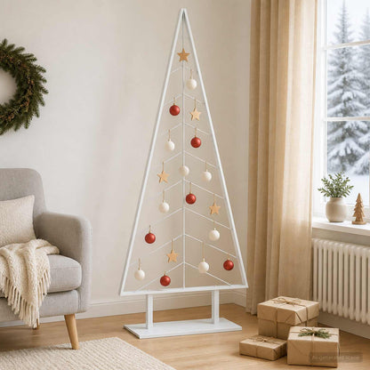 vidaXL Metal Christmas Tree with Stand KUOPIO 180 cm Steel White