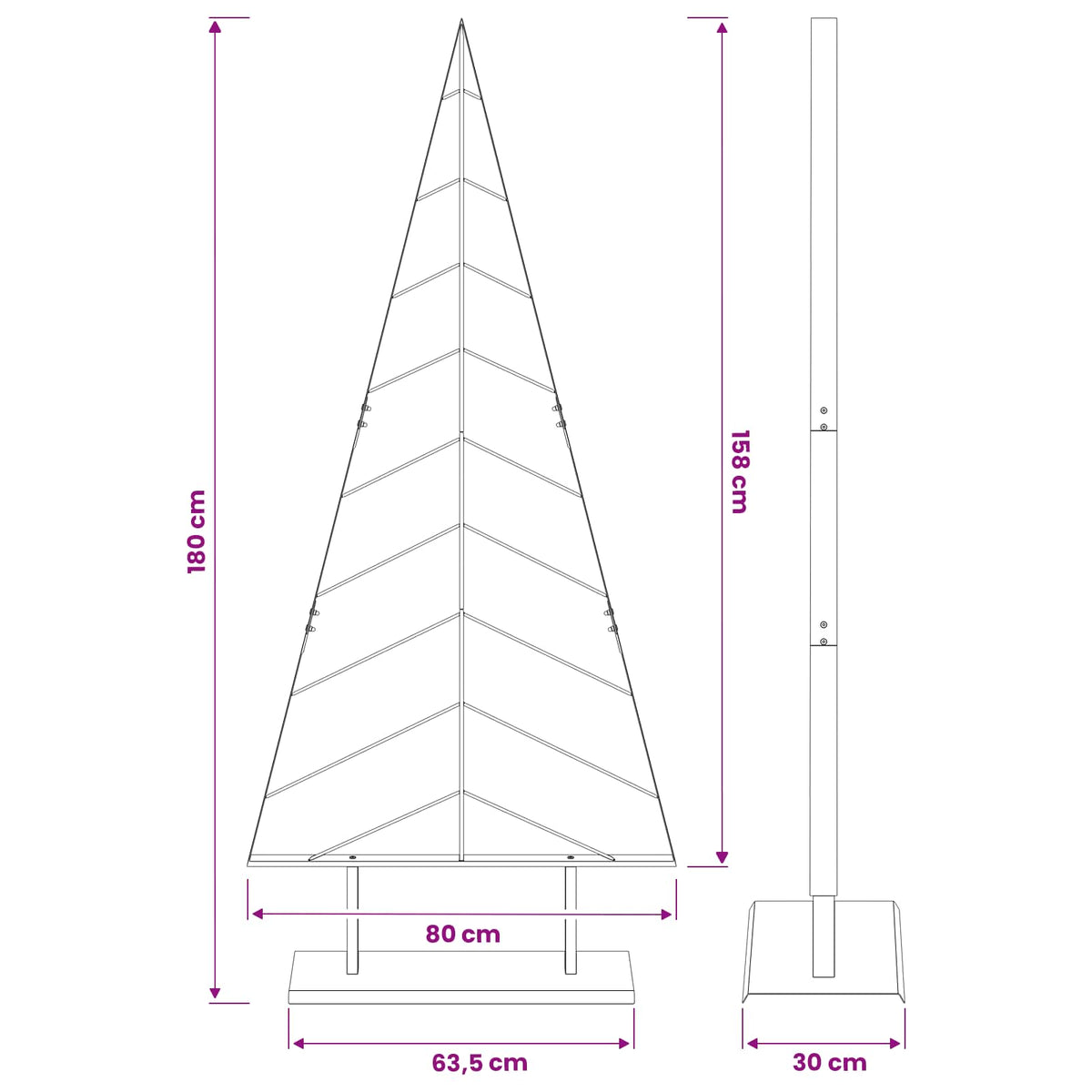 vidaXL Metal Christmas Tree with Stand KUOPIO 180 cm Steel White