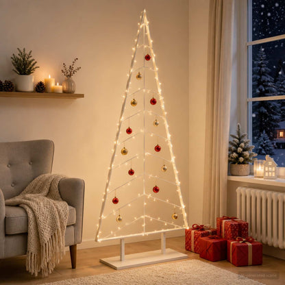 vidaXL Metal Christmas Tree with Stand KUOPIO 210 cm Steel White