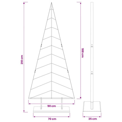 vidaXL Metal Christmas Tree with Stand KUOPIO 210 cm Steel White