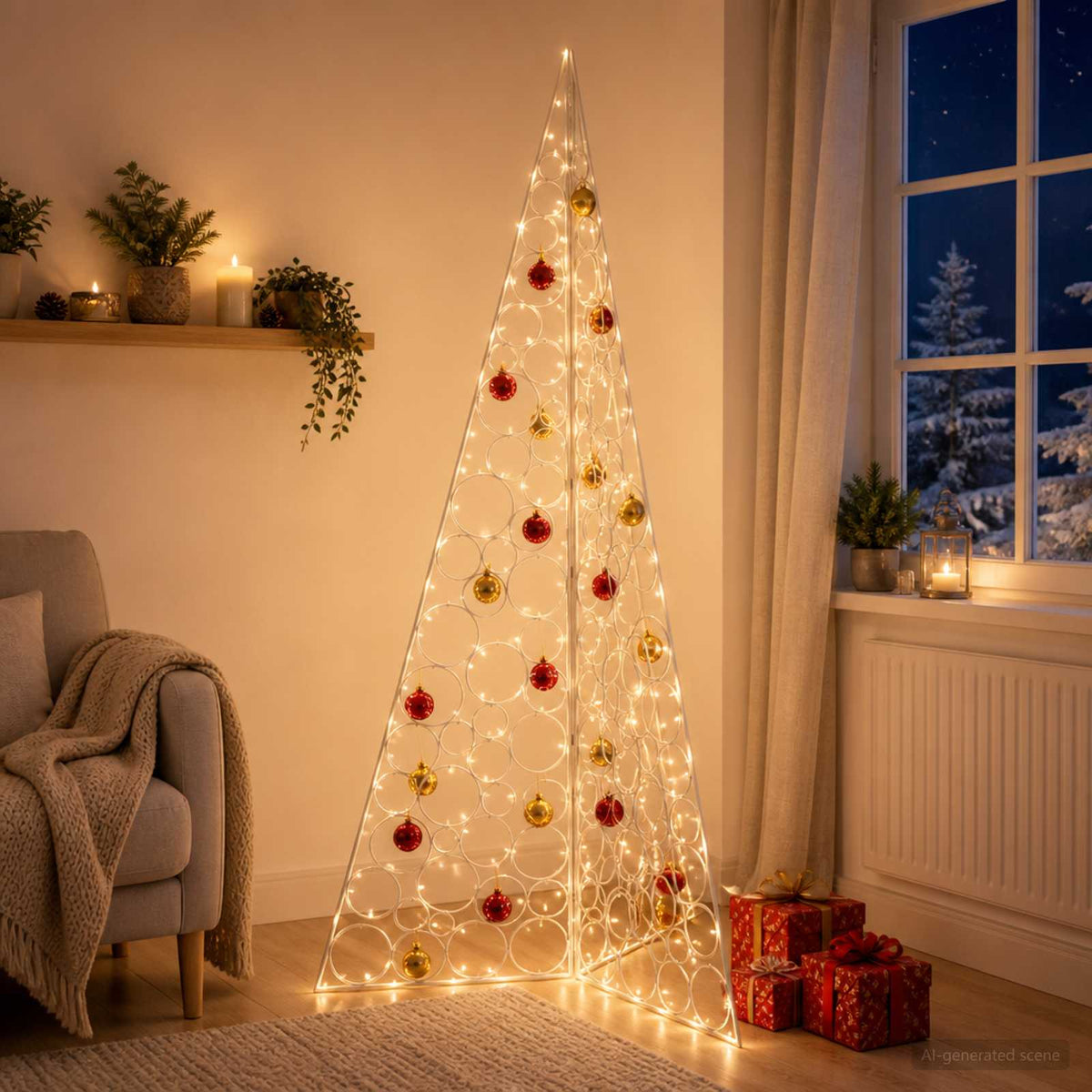 vidaXL Metal Christmas Tree KUOPIO 210 cm Steel White