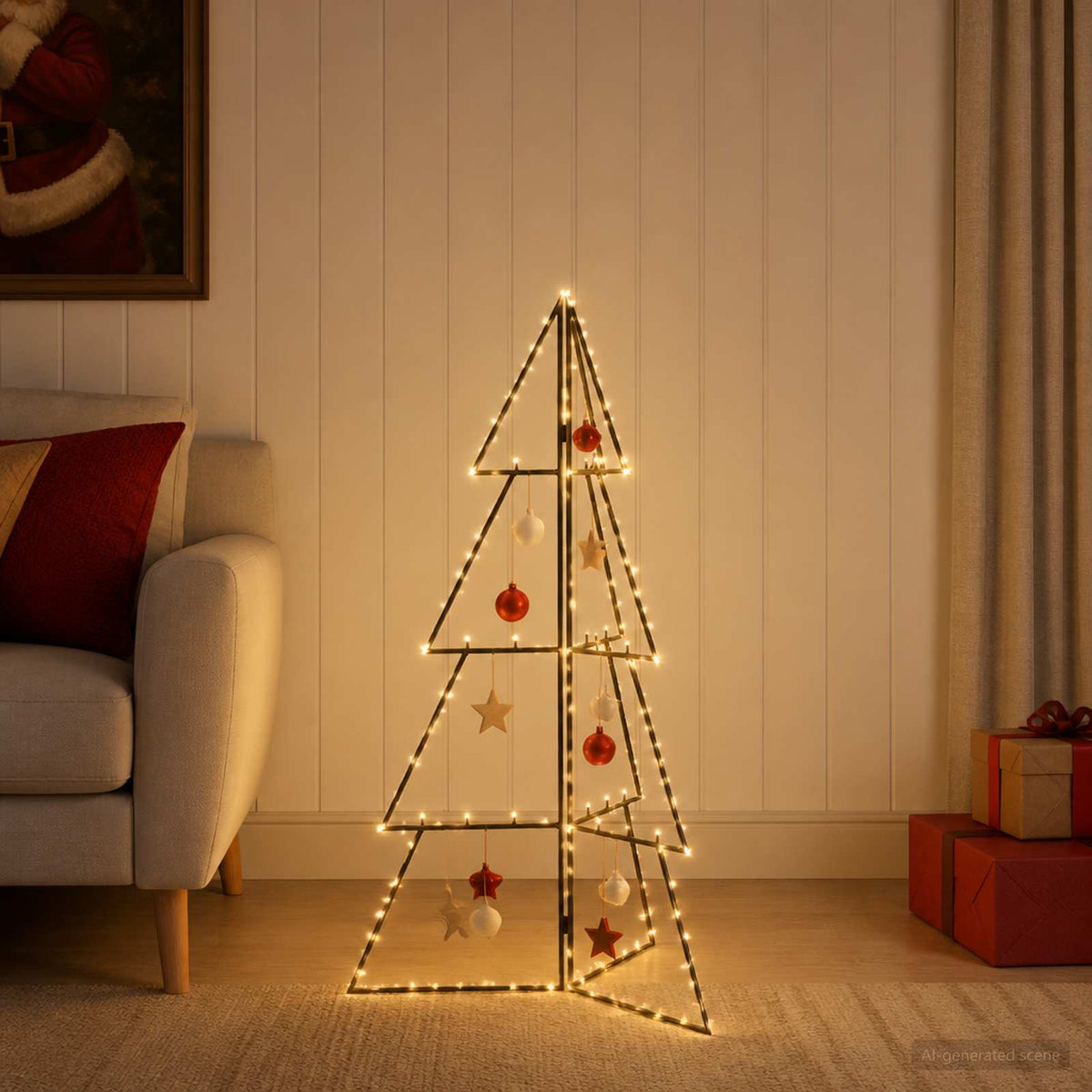 vidaXL Metal Christmas Tree KUOPIO 100 cm Steel Black