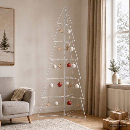 vidaXL Metal Christmas Tree KUOPIO 180 cm Steel White