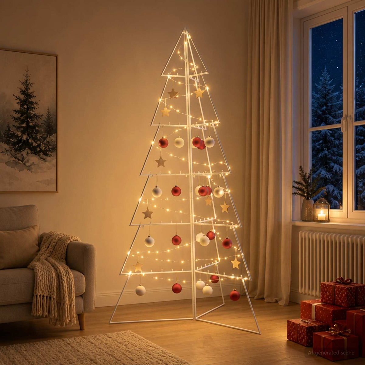 vidaXL Metal Christmas Tree KUOPIO 180 cm Steel White