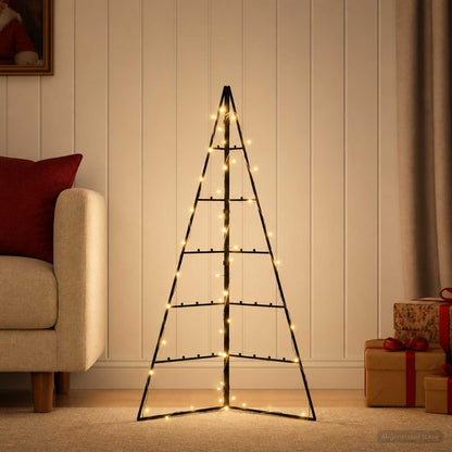 vidaXL Metal Christmas Tree with LED KUOPIO 100 cm Warm White Steel