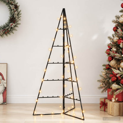 vidaXL Metal Christmas Tree with LED KUOPIO 100 cm Warm White Steel