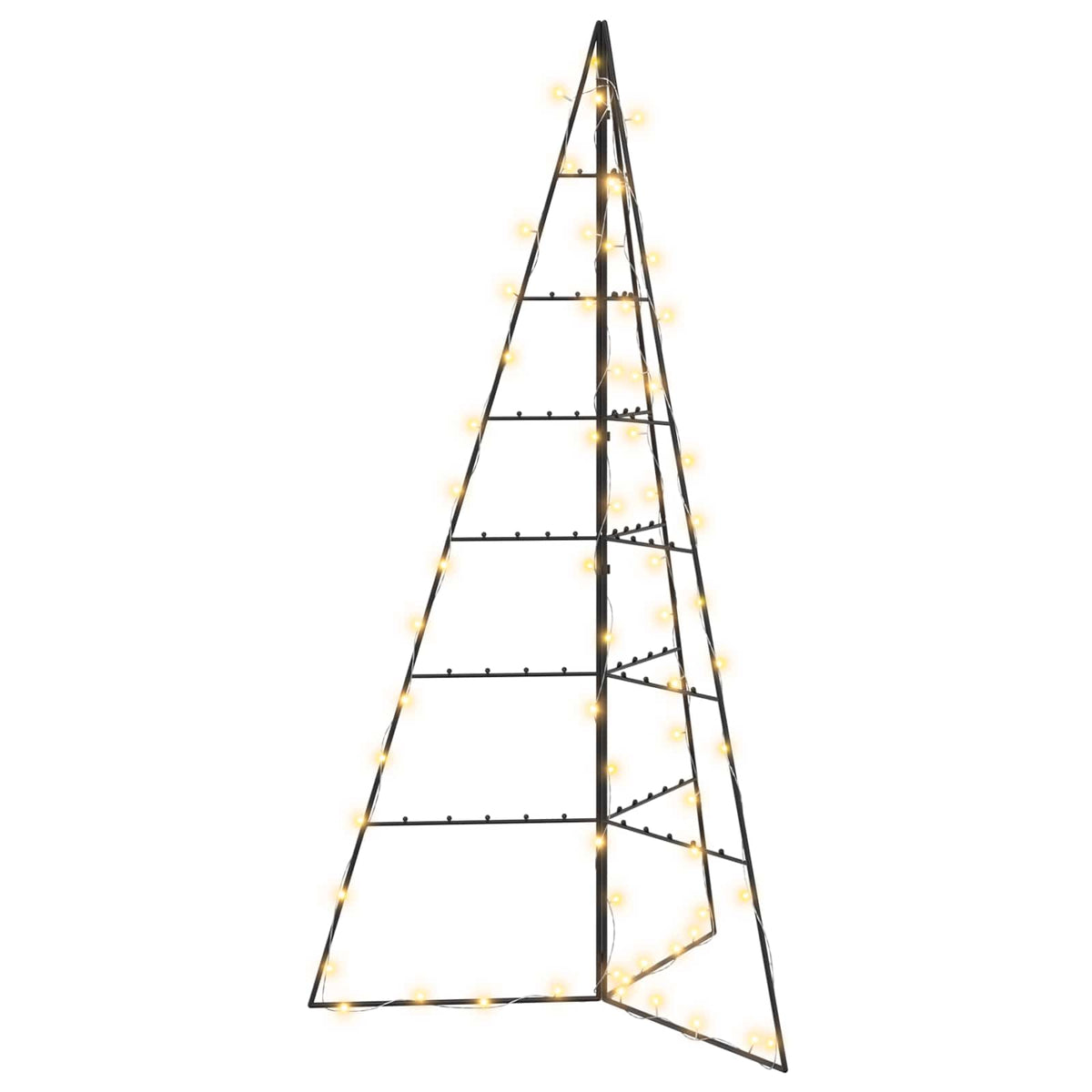 vidaXL Metal Christmas Tree with LED KUOPIO 140 cm Warm White Steel