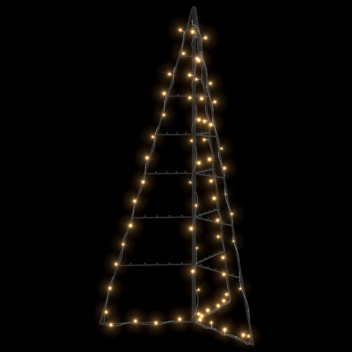 vidaXL Metal Christmas Tree with LED KUOPIO 140 cm Warm White Steel