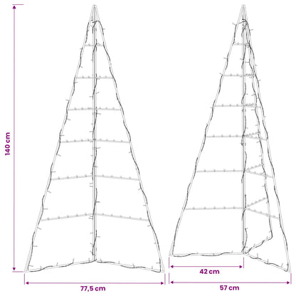 vidaXL Metal Christmas Tree with LED KUOPIO 140 cm Warm White Steel