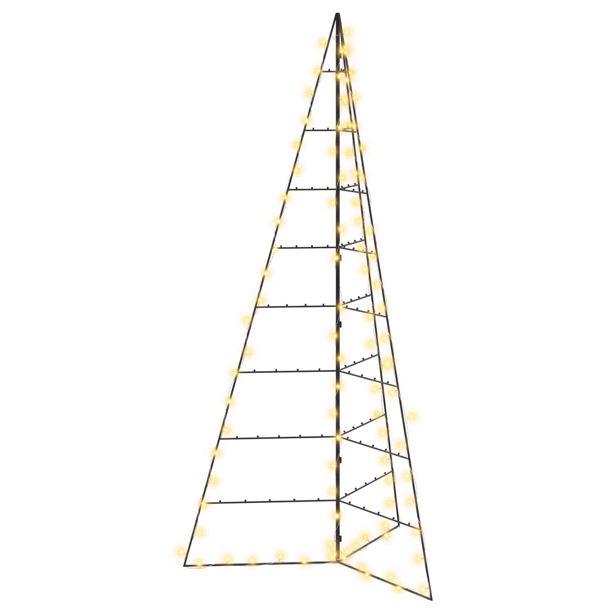 vidaXL Metal Christmas Tree KUOPIO 210 cm Warm White Steel Black