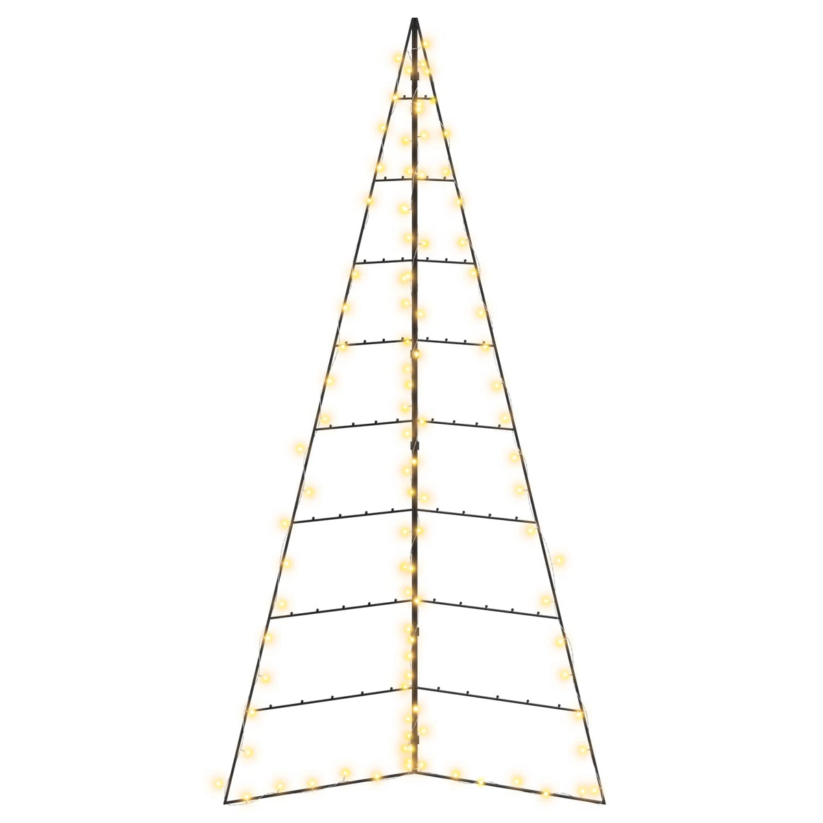 vidaXL Metal Christmas Tree KUOPIO 210 cm Warm White Steel Black