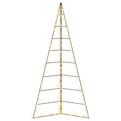 vidaXL Metal Christmas Tree KUOPIO 210 cm Warm White Steel Black