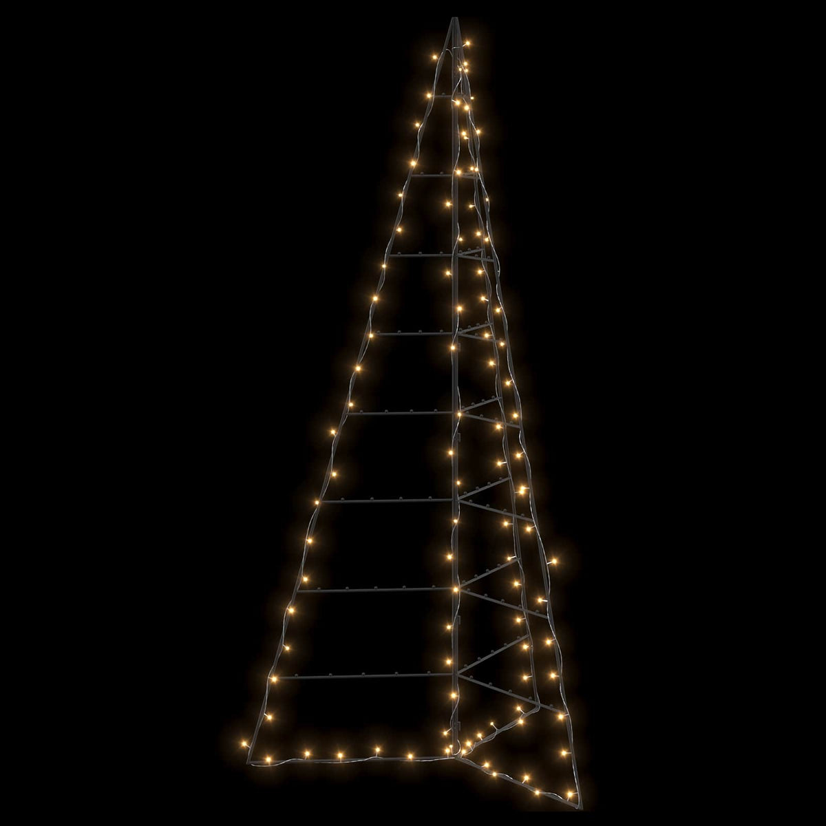 vidaXL Metal Christmas Tree KUOPIO 210 cm Warm White Steel Black
