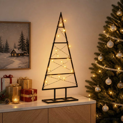 vidaXL Metal Christmas Tree with Stand KUOPIO 60 cm Warm White Steel