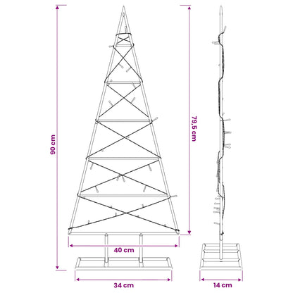 vidaXL Metal Christmas Tree with Stand KUOPIO 90 cm Warm White Steel
