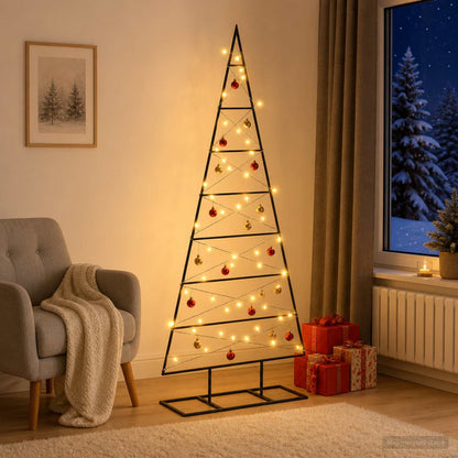 vidaXL Metal Christmas Tree with Stand KUOPIO 125 cm Warm White Steel