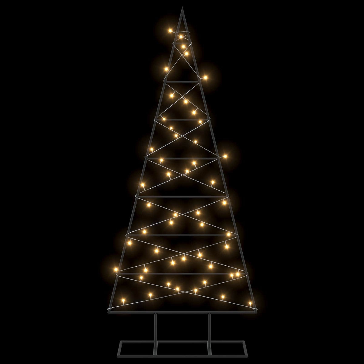 vidaXL Metal Christmas Tree with Stand KUOPIO 125 cm Warm White Steel