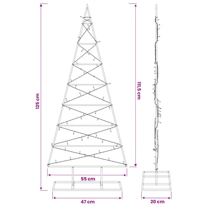 vidaXL Metal Christmas Tree with Stand KUOPIO 125 cm Warm White Steel