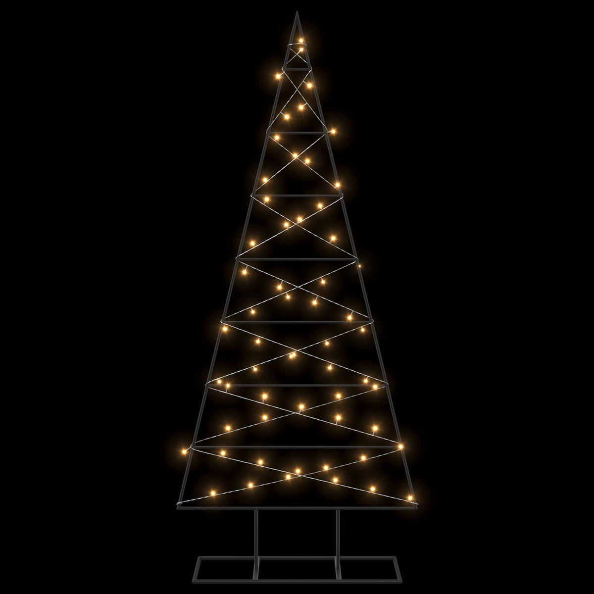 vidaXL Metal Christmas Tree with Stand KUOPIO 150 cm Warm White Steel