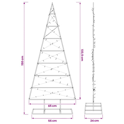 vidaXL Metal Christmas Tree with Stand KUOPIO 150 cm Warm White Steel