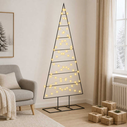 vidaXL Metal Christmas Tree with Stand KUOPIO 180 cm Warm White Steel