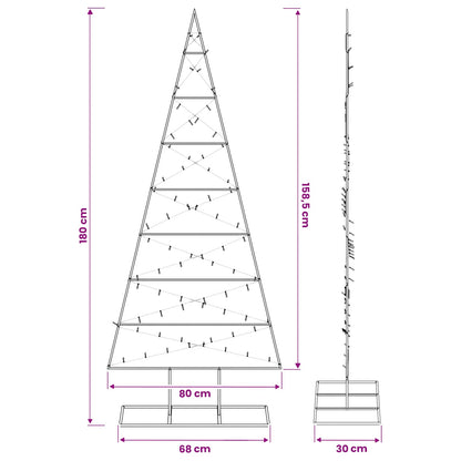 vidaXL Metal Christmas Tree with Stand KUOPIO 180 cm Warm White Steel