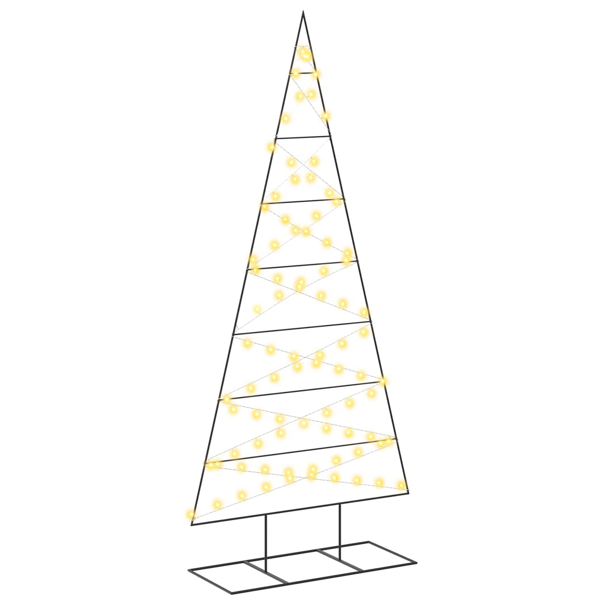 vidaXL Metal Christmas Tree with Stand KUOPIO 210 cm Warm White Steel