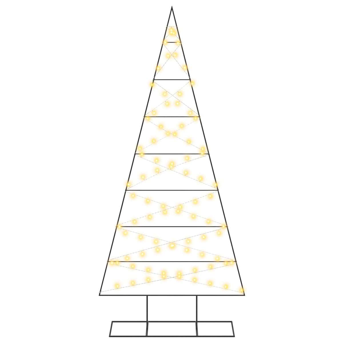 vidaXL Metal Christmas Tree with Stand KUOPIO 210 cm Warm White Steel