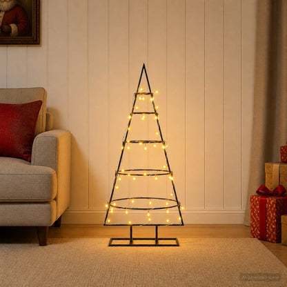 vidaXL Metal Christmas Tree with Stand KUOPIO 90 cm Warm White Steel