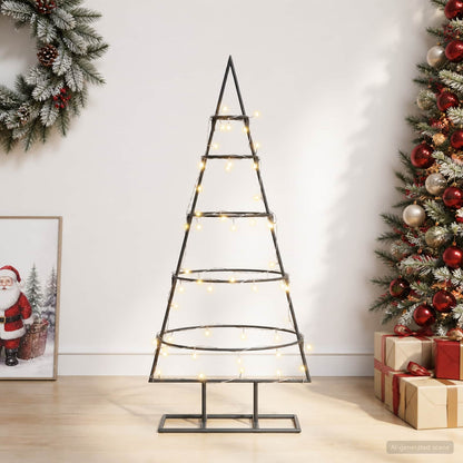 vidaXL Metal Christmas Tree with Stand KUOPIO 90 cm Warm White Steel