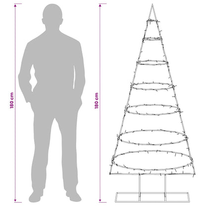 vidaXL Metal Christmas Tree with Stand KUOPIO 180 cm Warm White Steel