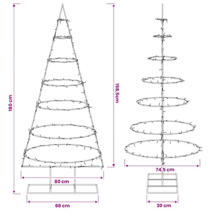 vidaXL Metal Christmas Tree with Stand KUOPIO 180 cm Warm White Steel