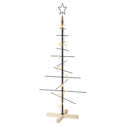 vidaXL Metal Christmas Tree KUOPIO 120 cm Warm White Steel Black