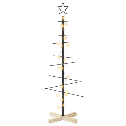 vidaXL Metal Christmas Tree KUOPIO 120 cm Warm White Steel Black